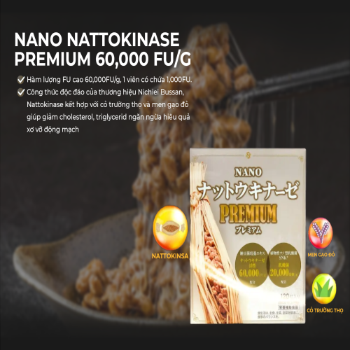 Phòng ngừa tai biến, đột quỵ Nattokinase Premium 10.000FU 300 viên